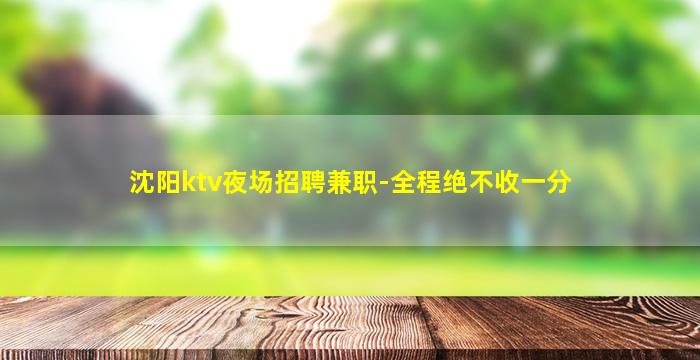 沈阳ktv夜场招聘兼职-全程绝不收一分